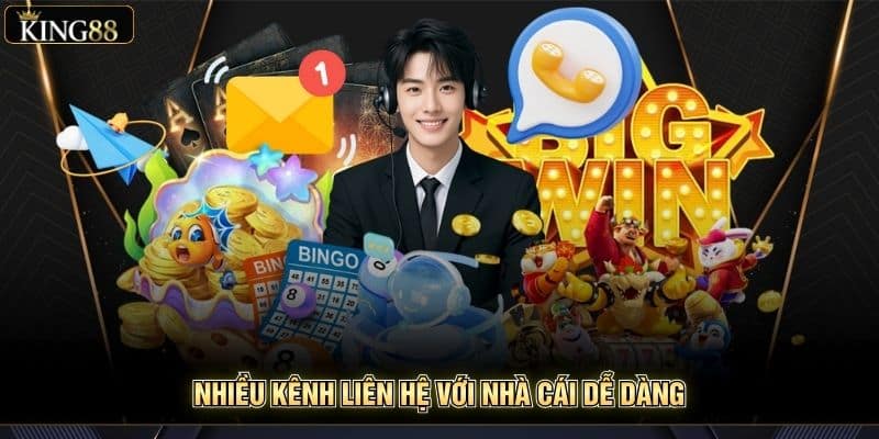 Đánh Giá Chất Lượng Dịch Vụ Hỗ Trợ Khách Hàng King88 6 Nhiều kênh liên hệ với nhà cái dễ dàng